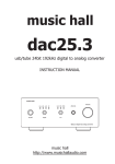 Music Hall DAC 25.3 Black USB Digital Audio Converter DAC 25.3 Black User's Manual
