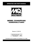 Multiquip px400 User's Manual