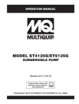Multiquip ST6125G User's Manual