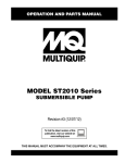 Multiquip ST2010 User's Manual