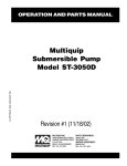 Multiquip ST-3050D User's Manual