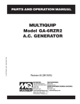 Multiquip GA-6RZR2 User's Manual