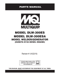 Multiquip DLW-300ESA User's Manual