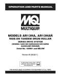 Multiquip Welder AR13HAR User's Manual