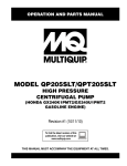 Multiquip QP205SLT User's Manual