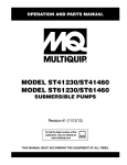 Multiquip ST41460 User's Manual