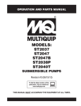 Multiquip ST2038P User's Manual