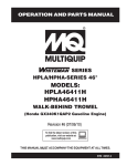 Multiquip HPHA46411H User's Manual