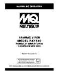 Multiquip RX1510 User's Manual