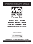 Multiquip SP1CE13H18 User's Manual