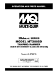 Multiquip MTX80SD User's Manual