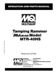 Multiquip mtr-40hs User's Manual