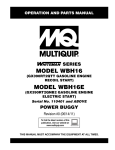 Multiquip WBH16 User's Manual