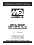 Multiquip R2000H User's Manual