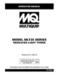 Multiquip MLT25 User's Manual