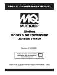 Multiquip GB12BW/BS/BP User's Manual