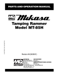 Multiquip Drums MT-85H User's Manual