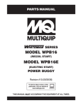 Multiquip WPB16 User's Manual