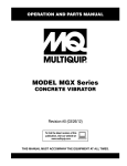 Multiquip Bouncy Seat MGX User's Manual