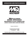 Multiquip MVH406GH User's Manual