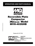 Multiquip MVH-402GHB User's Manual
