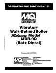 Multiquip MDR-9D User's Manual