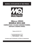 Multiquip MVC-90H User's Manual