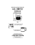Mr. Coffee D40 User's Manual
