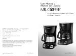 Mr. Coffee CGX9 User's Manual