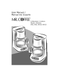 Mr. Coffee AR13 User's Manual