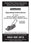 Mountfield SP536 User's Manual