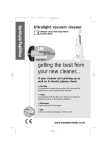 Morphy Richards Ultralight vacuum cleaner User's Manual