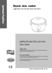 Morphy Richards Round slow cooker User's Manual