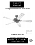Monte Carlo Fan Company 5WFXX User's Manual