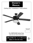 Monte Carlo Fan Company 5WF52XXD User's Manual