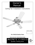 Monte Carlo Fan Company 5VL52 User's Manual