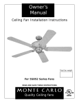 Monte Carlo Fan Company 5SO52 User's Manual
