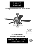 Monte Carlo Fan Company 5SCR60BR3 User's Manual