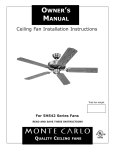 Monte Carlo Fan Company 5HS42 Series User's Manual