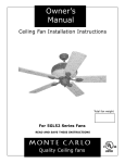Monte Carlo Fan Company 5GL52 User's Manual