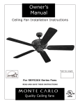 Monte Carlo Fan Company 5BY52XX User's Manual