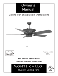Monte Carlo Fan Company 5AB52 User's Manual