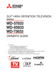 Mitsubishi Electronics WD-57833 User's Manual