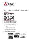 Mitsubishi Electronics WD-52631 User's Manual