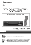 Mitsubishi Electronics HS-HD1100U User's Manual