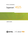Mitel Superset 4025 User's Manual