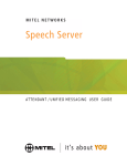 Mitel Speech Server User's Manual