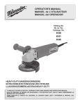 Milwaukee angle grinder User's Manual