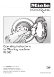 Miele W865 User's Manual