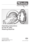 Miele Washer W 1903 User's Manual